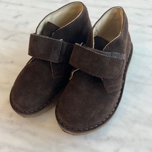 Toddler brown suede boots, super handsome